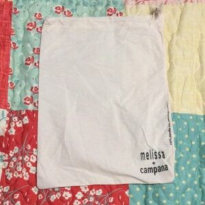 Melissa + Campana Tan dust bag 10” x 14”